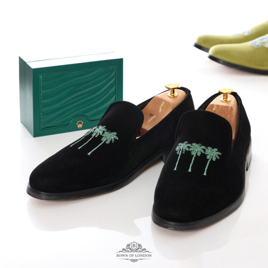 Sunsion Men’s Velvet Loafers – Embroidered Slip-On Slippers for Elegant Comfort - Image 6