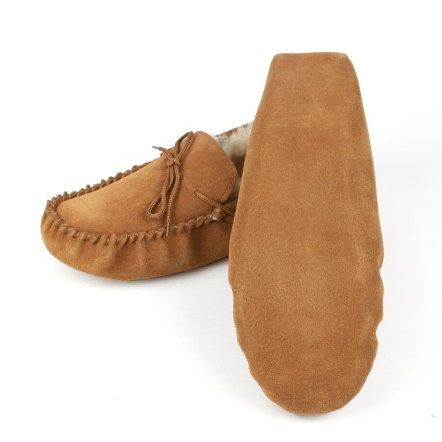 Sunsion Chestnut Sheepskin Slippers – Unisex Soft Sole Slip-Ons - Image 2