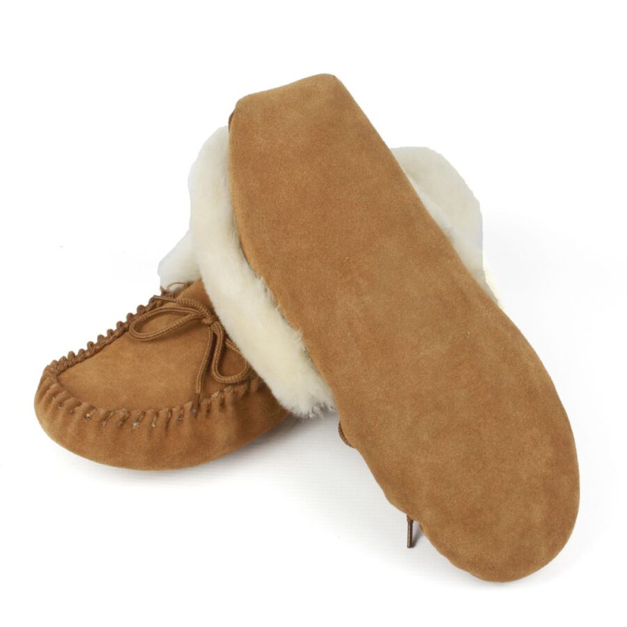 Sunsion Women’s Chestnut Hard Sole Sheepskin Slippers – Sophie Collection - Image 3