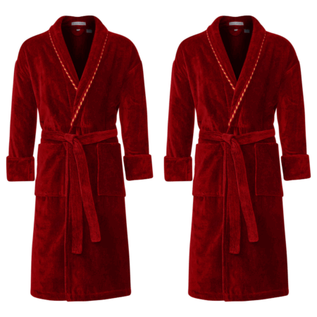 Sunsion Claret Velvet Robe Set – Luxury His & Hers Dressing Gown Bundle