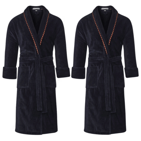 Sunsion Navy Velvet Robe Set – Luxury His & Hers Dressing Gown Bundle