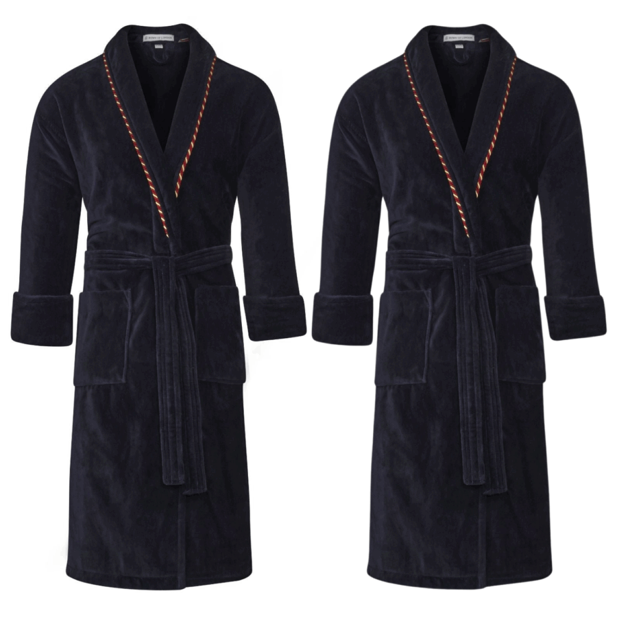 Sunsion Navy Velvet Robe Set – Luxury His & Hers Dressing Gown Bundle
