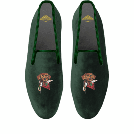 Sunsion Men’s Velvet Loafers – Embroidered Slip-On Slippers for Elegant Comfort